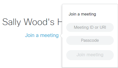 Join meeting pop up shows options to enter meeting ID and passcode
